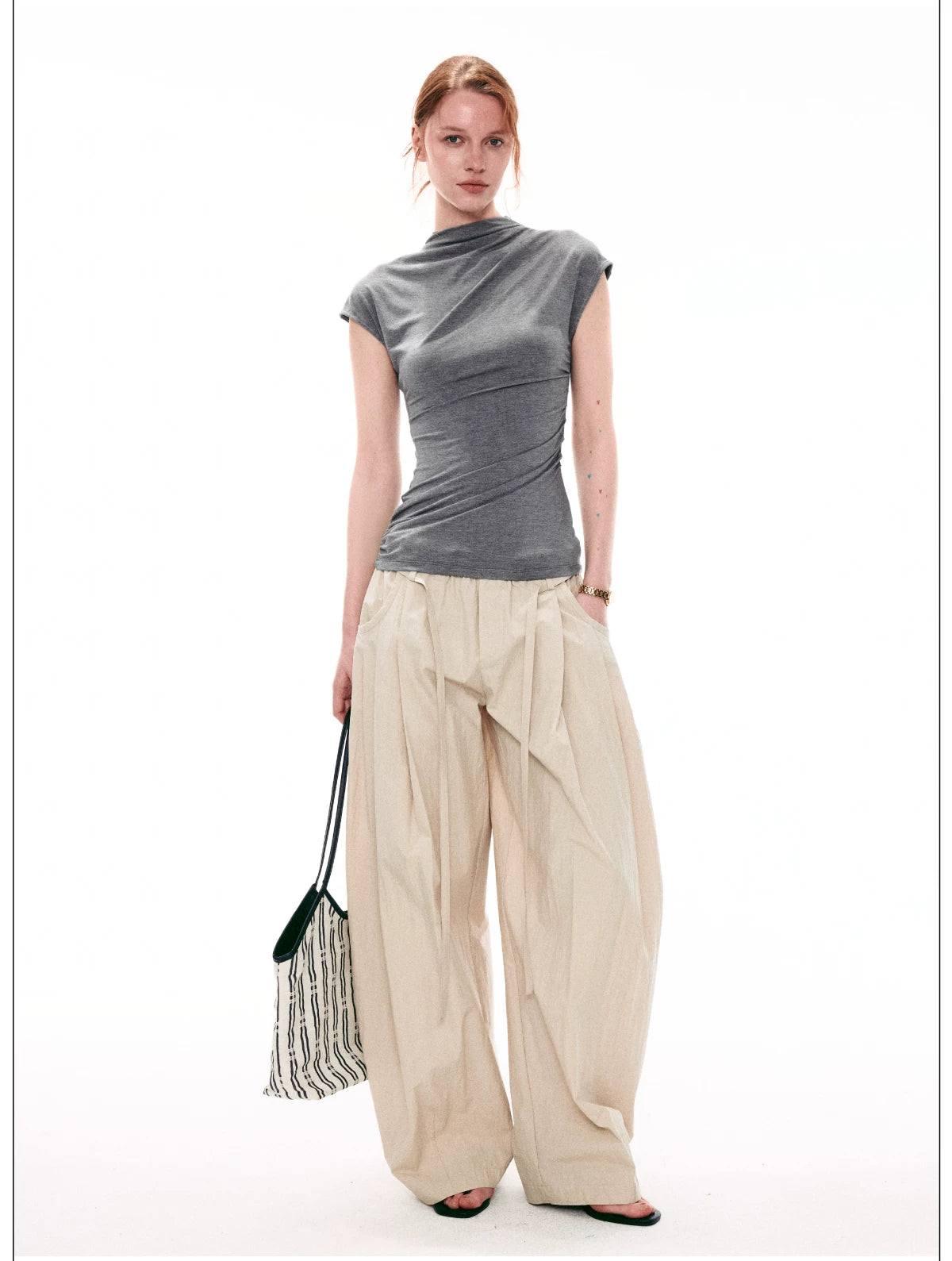 Draped Asymmetric Twist Top