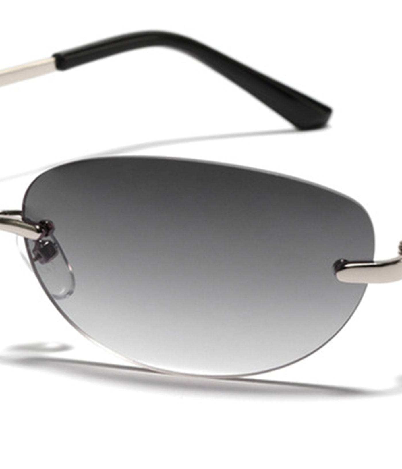 Randlose ovale modische Sonnenbrille aus Metall