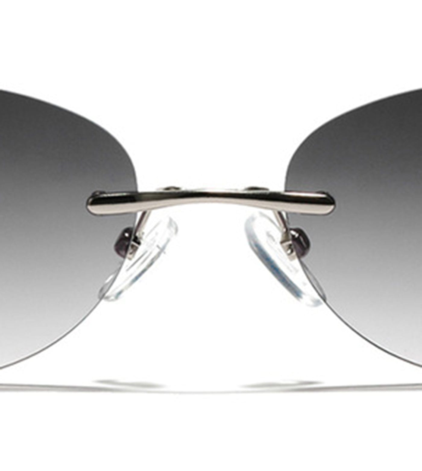 Randlose ovale modische Sonnenbrille aus Metall