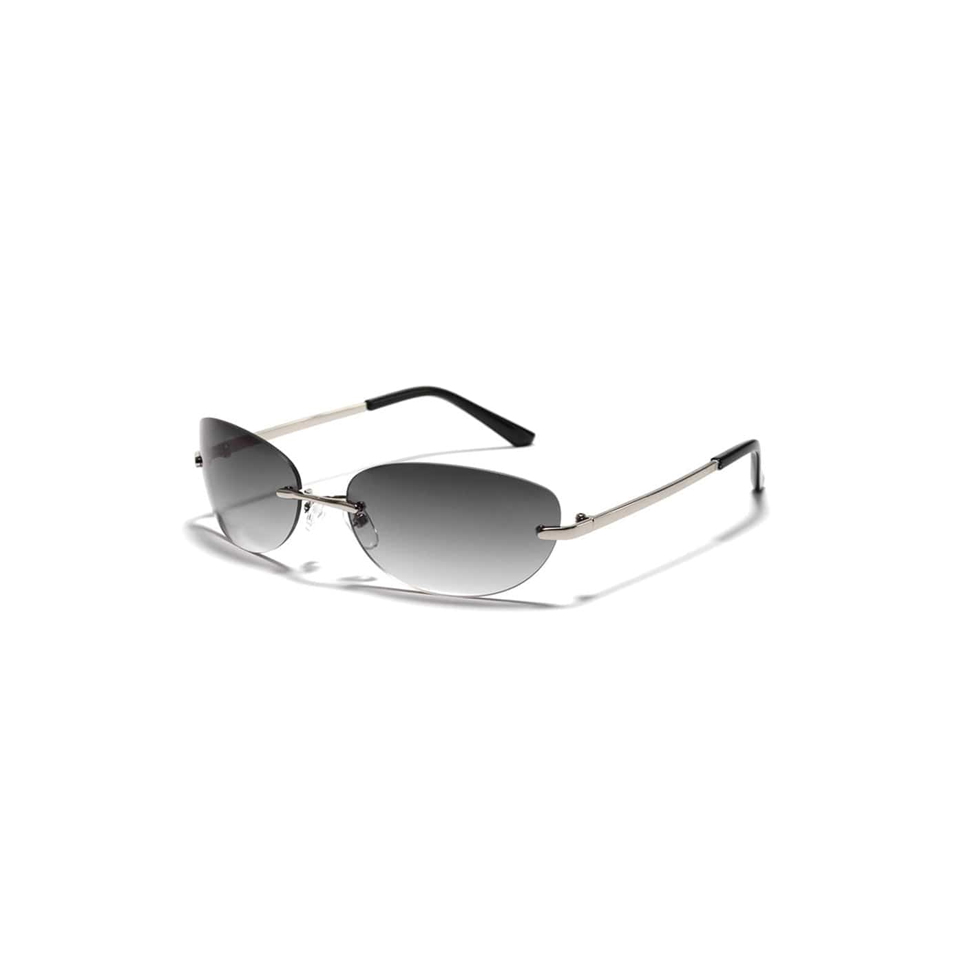 Randlose ovale modische Sonnenbrille aus Metall