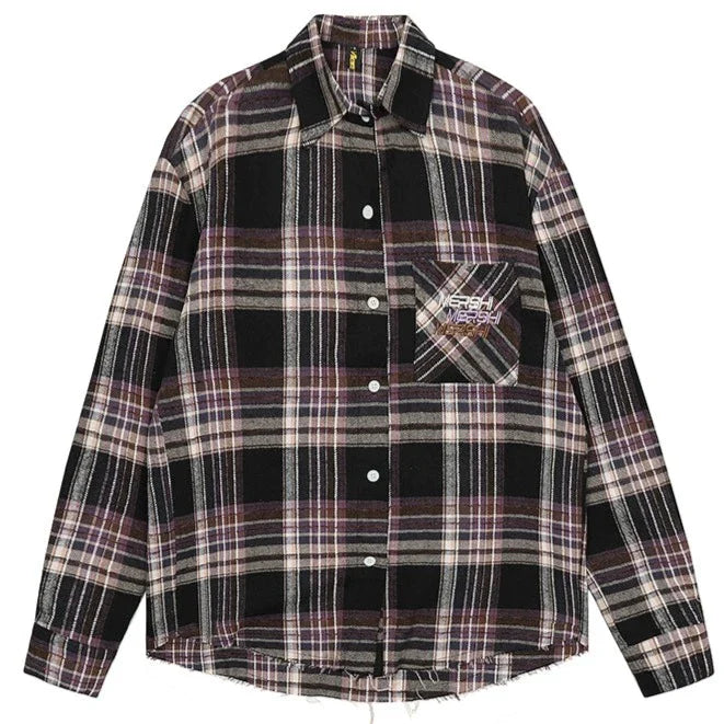 Oversized Vintage Plaid Flannel Shirt