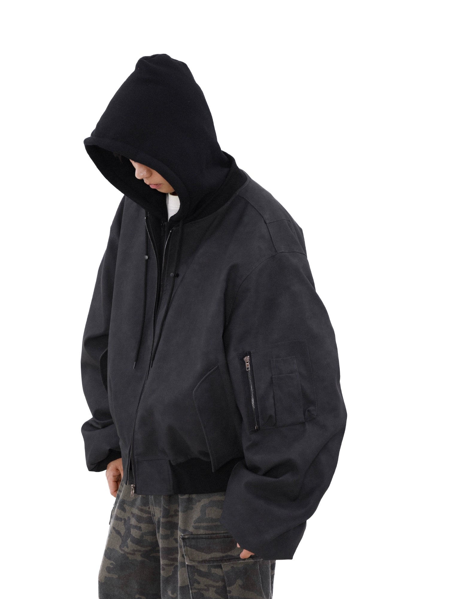 Umber Drift Oversized Moto Jacket