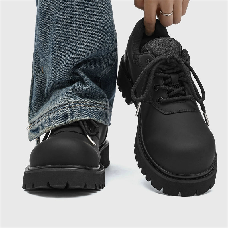 Chunky Black Low-Top Work Shoes