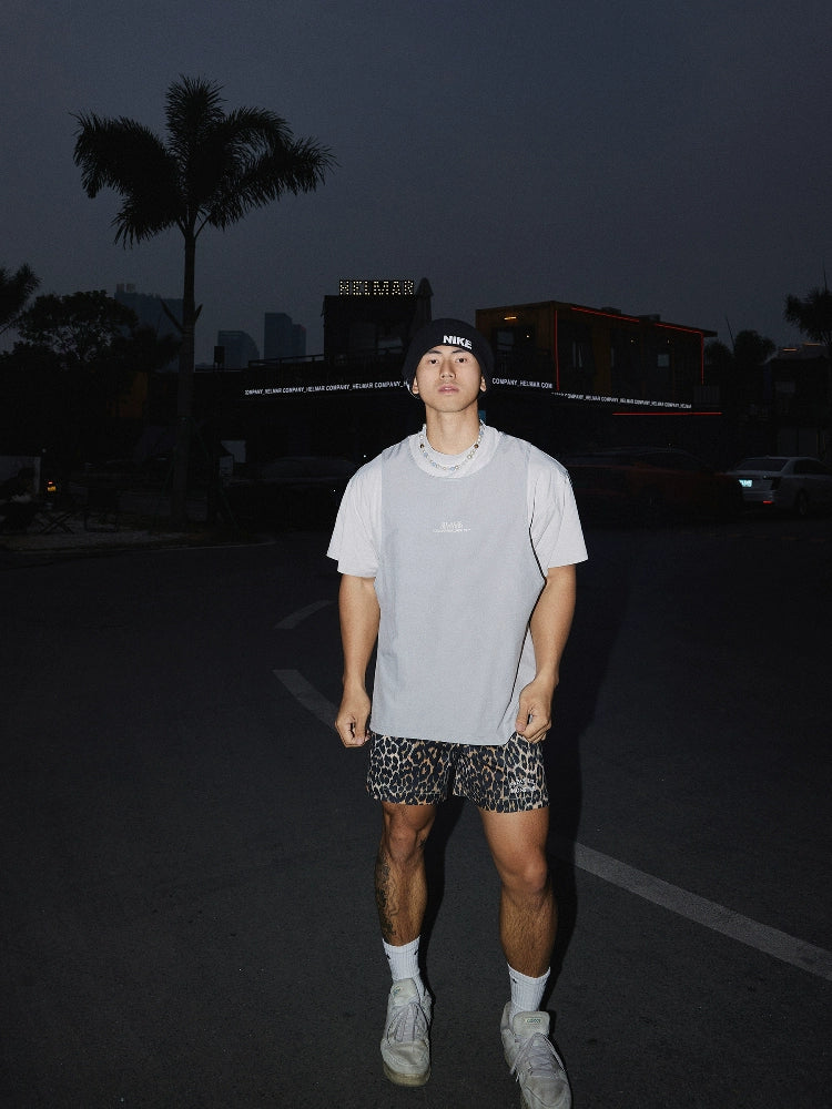 Leopard Print Drawstring Shorts