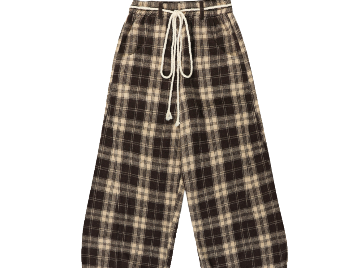 Plaid Flannel Wide Leg Pants