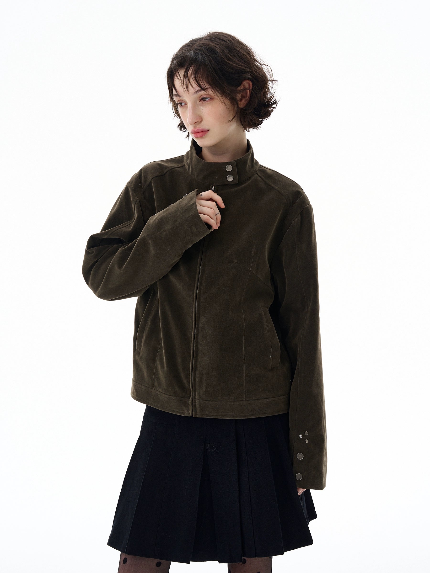 Velvet Espresso Moto Jacket