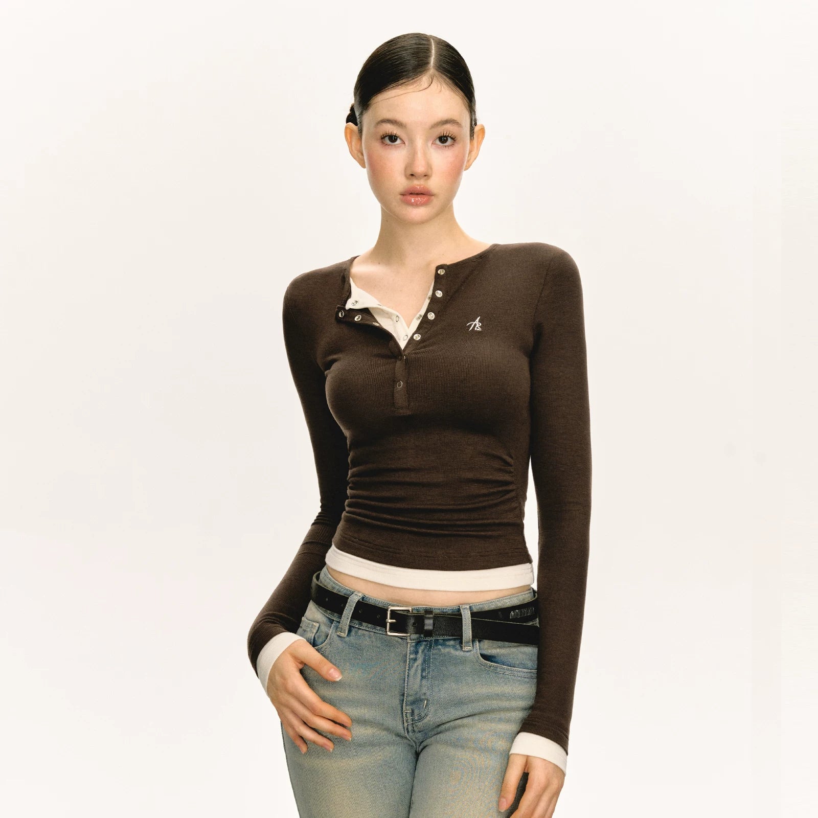 Layered Plaid Bustier Button Shirt