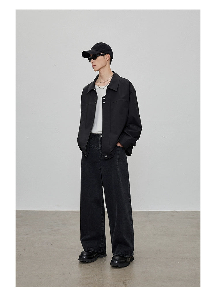 Vertical Split Square Neck Oversized Jacket