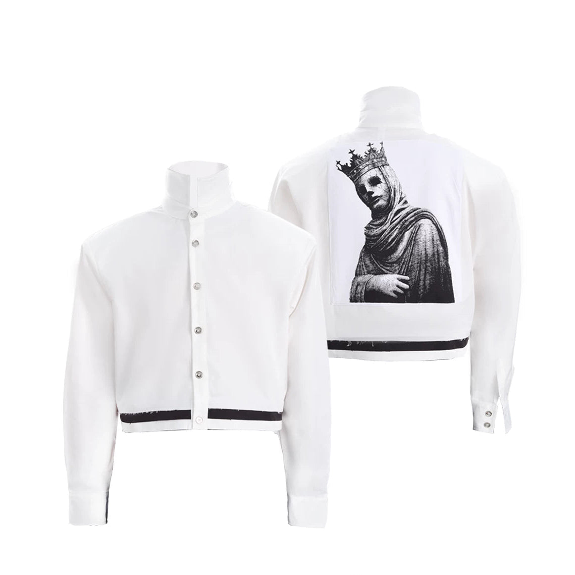 Crowned Relic Monochrome Cropped Jacket