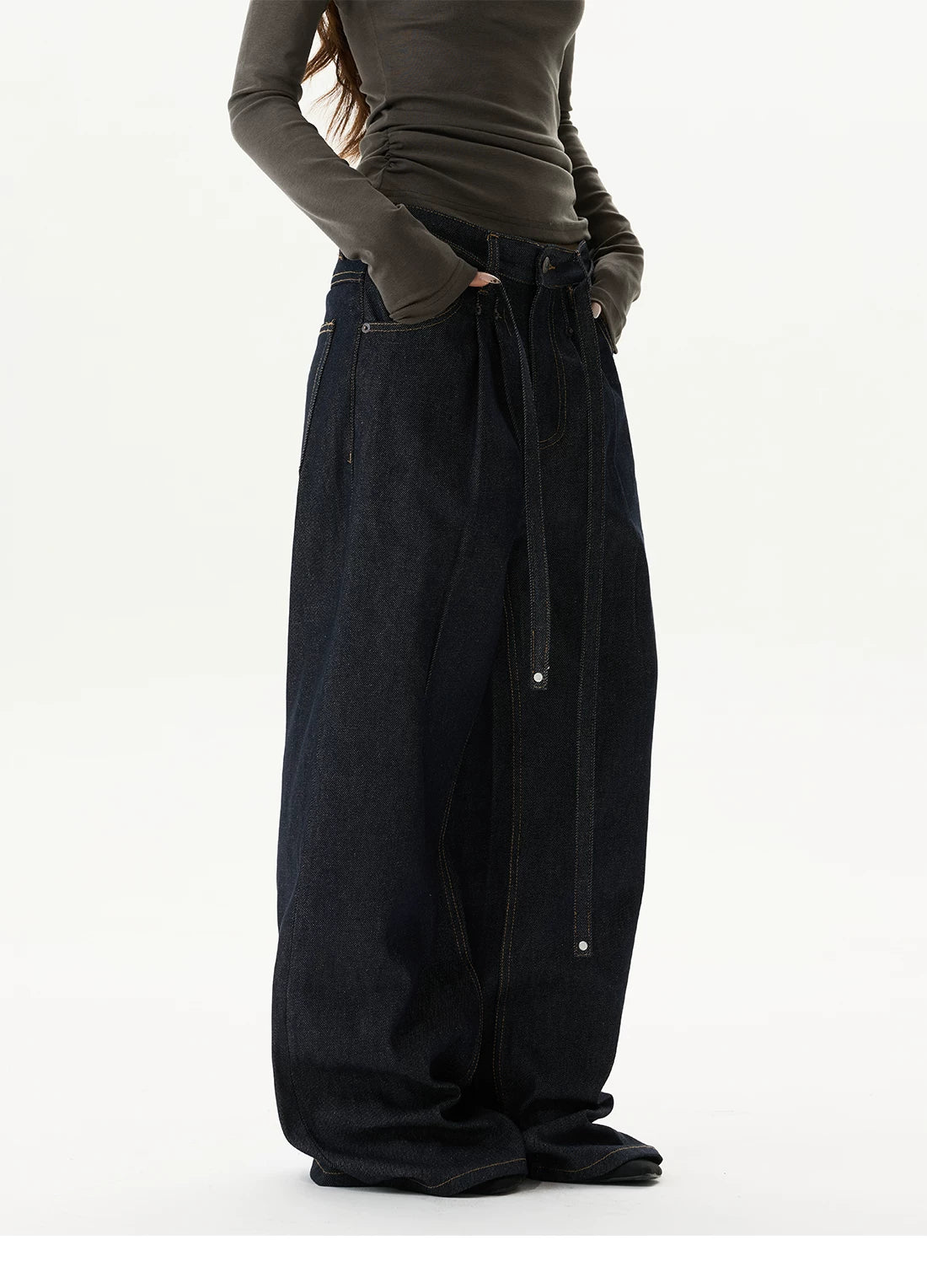 Indigo Drape Balloon Jeans