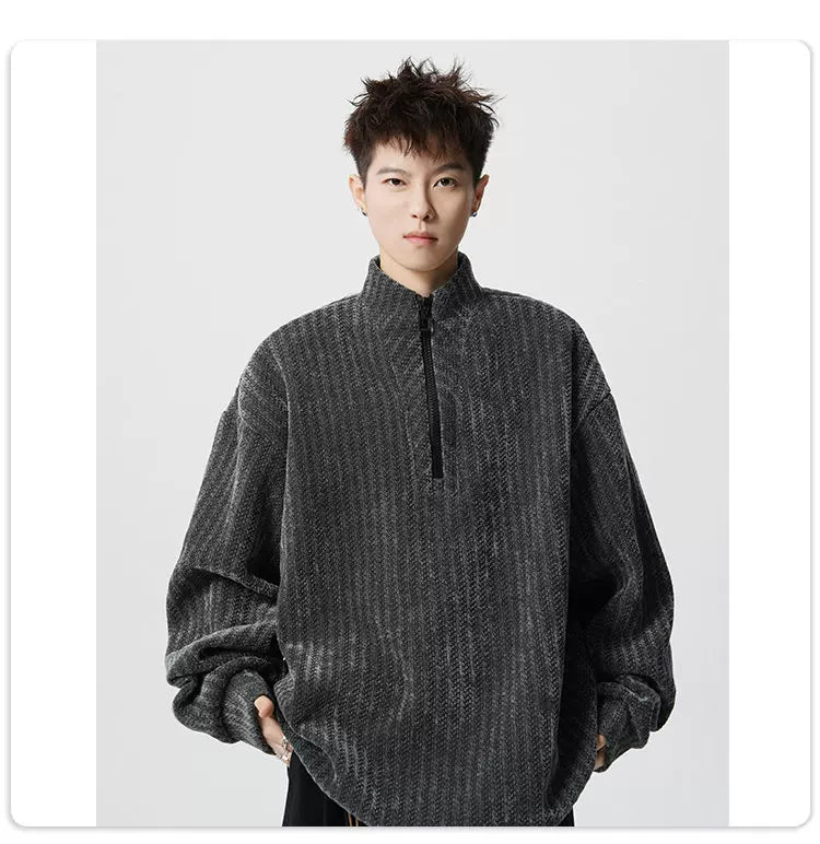 Pixel Weave Half-Zip Pullover