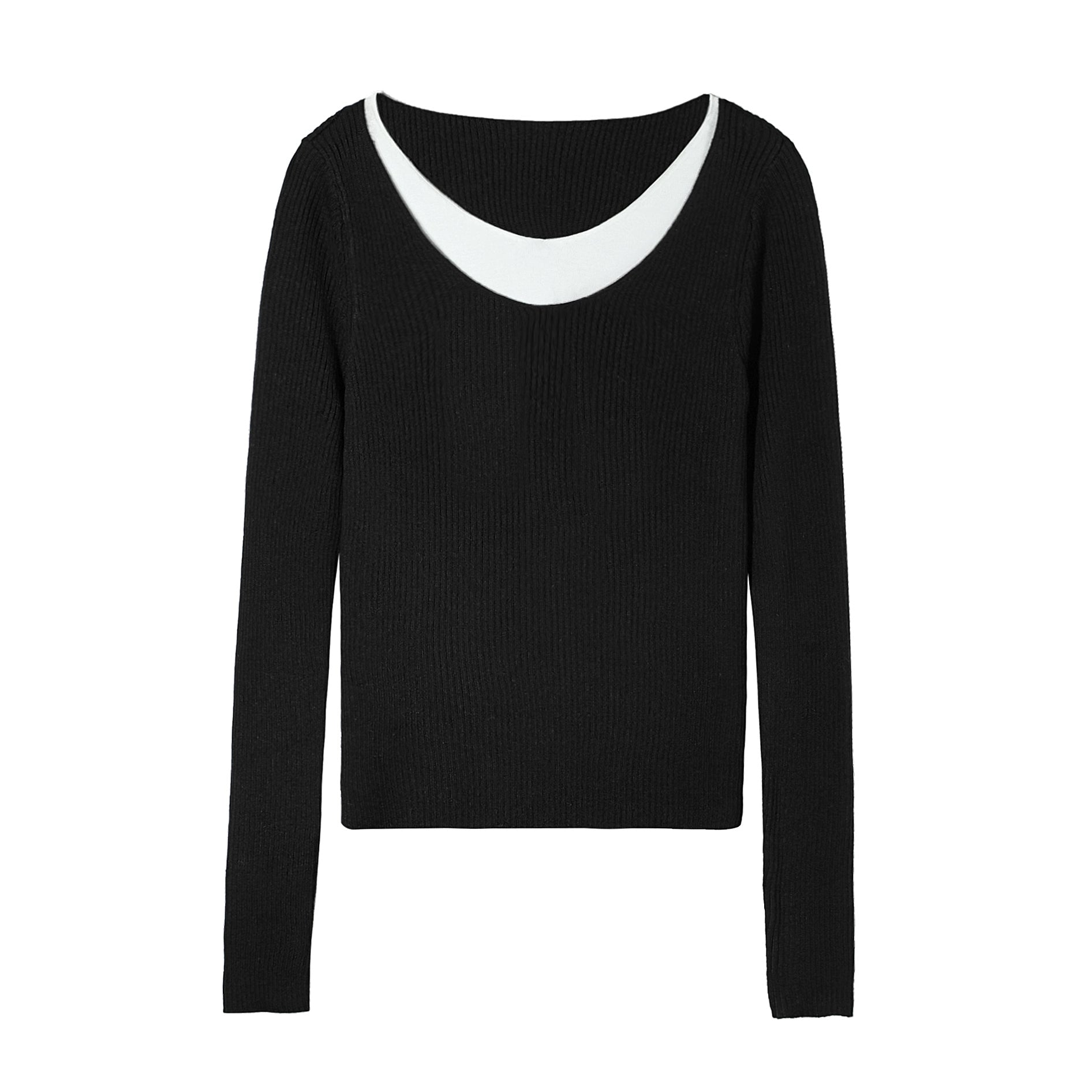 V-neck Long Sleeve Knit Sweater