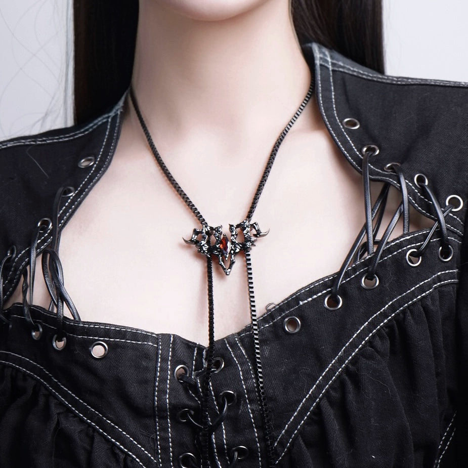 Gothic Black Velvet Choker with Silver Bat Pendant