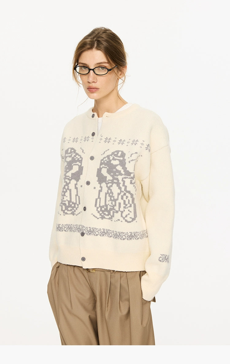 Arctic Fleece Animal Motif Button Cardigans and Sweaters