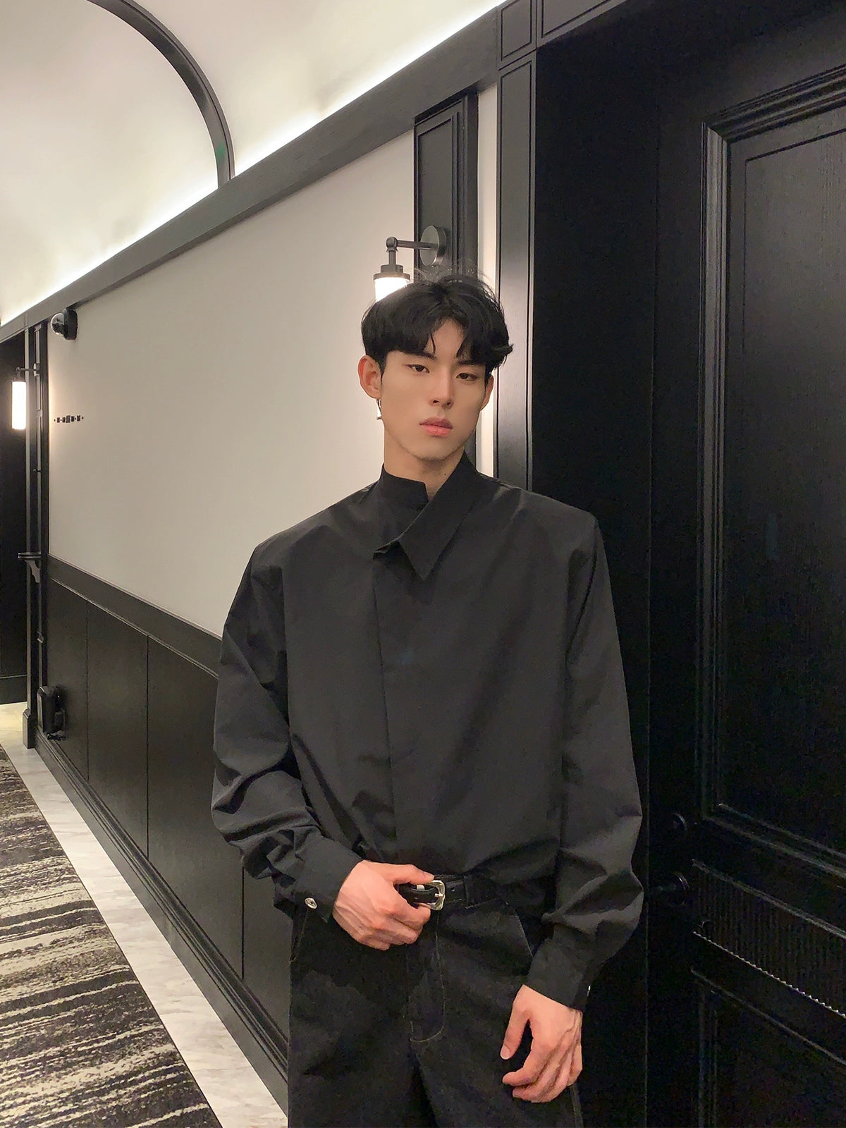 Asymmetric Collar Dress Shirt