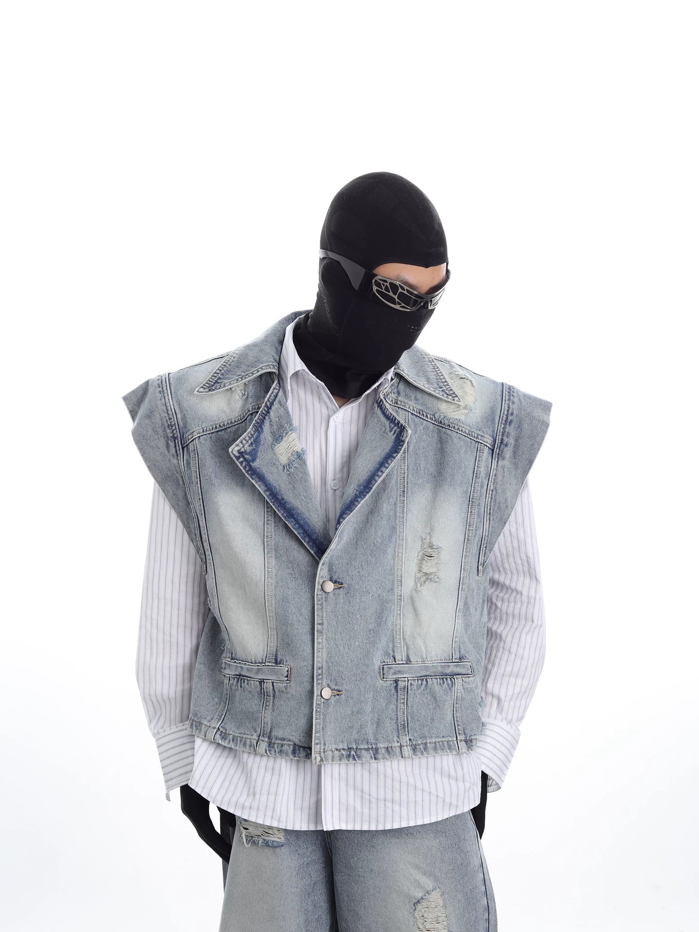 Rogue Fade Layered Denim Vest