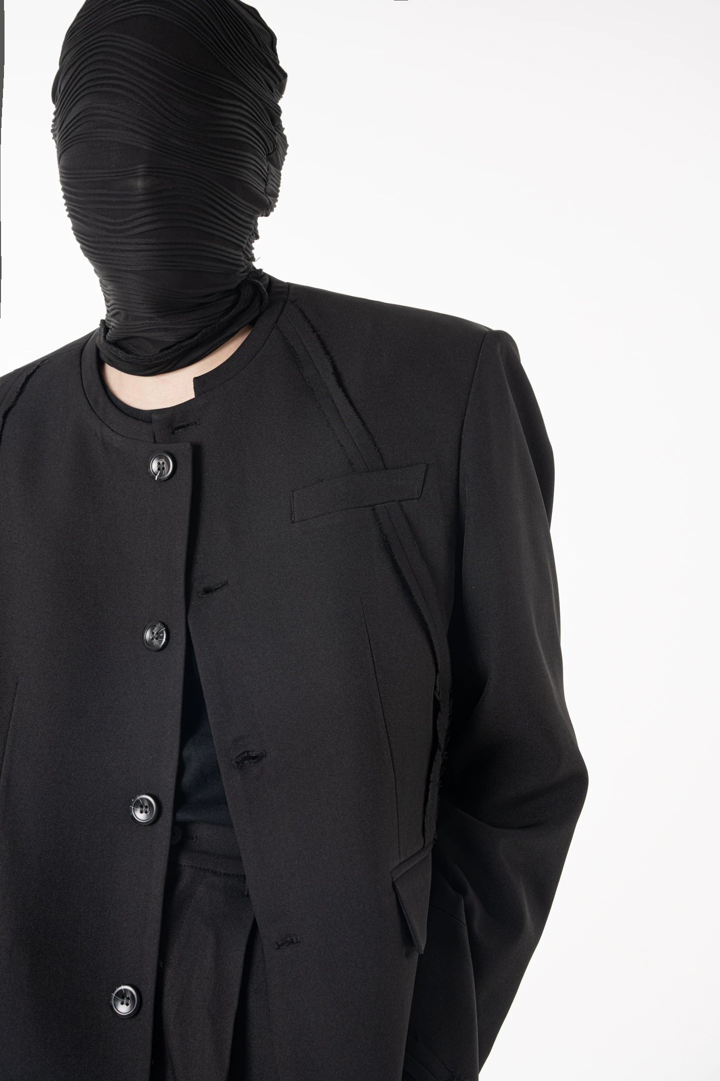 Noir Frame Sculpted Layer Blazer