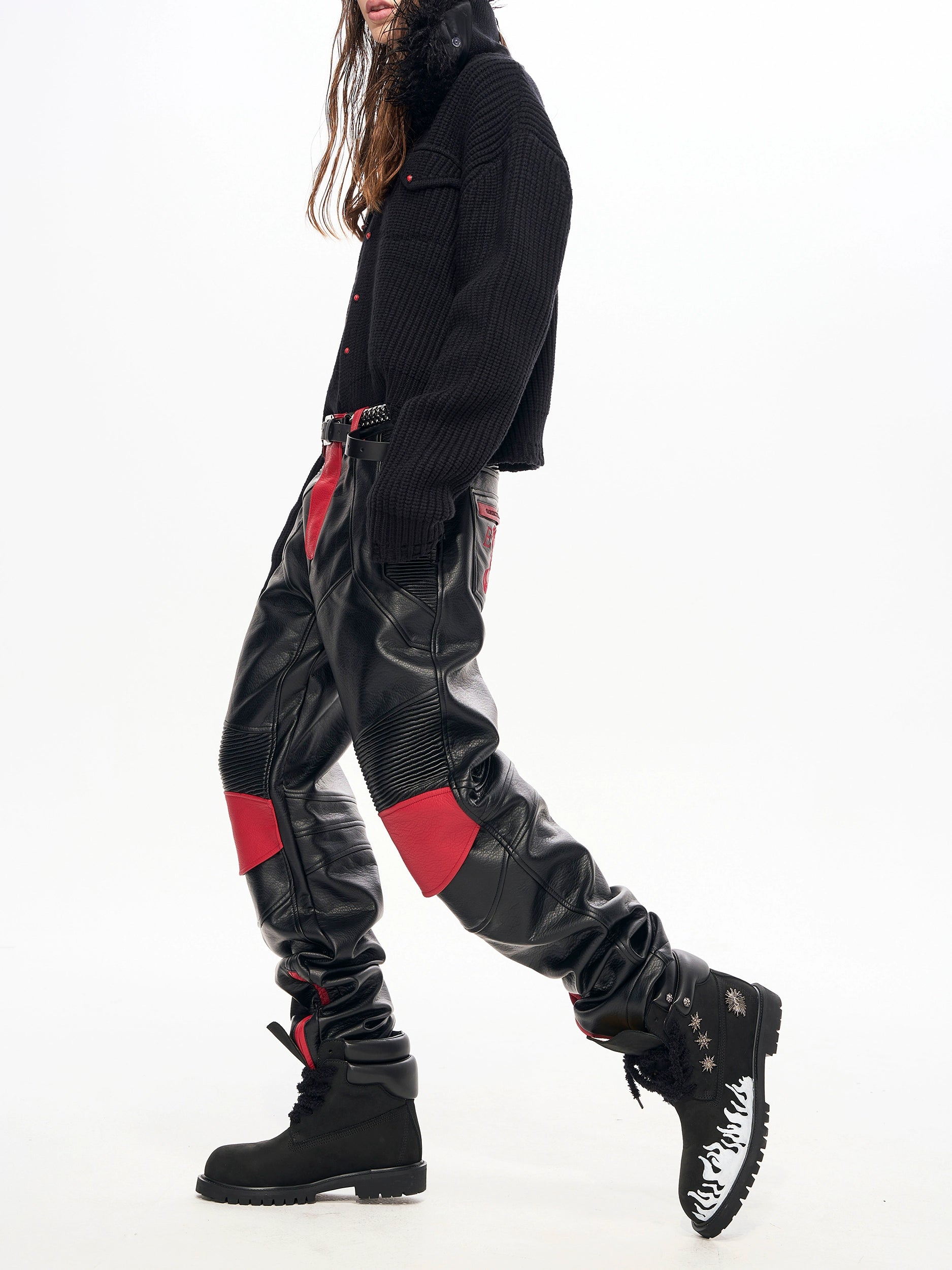 Inferno Crest Leather Moto Pants