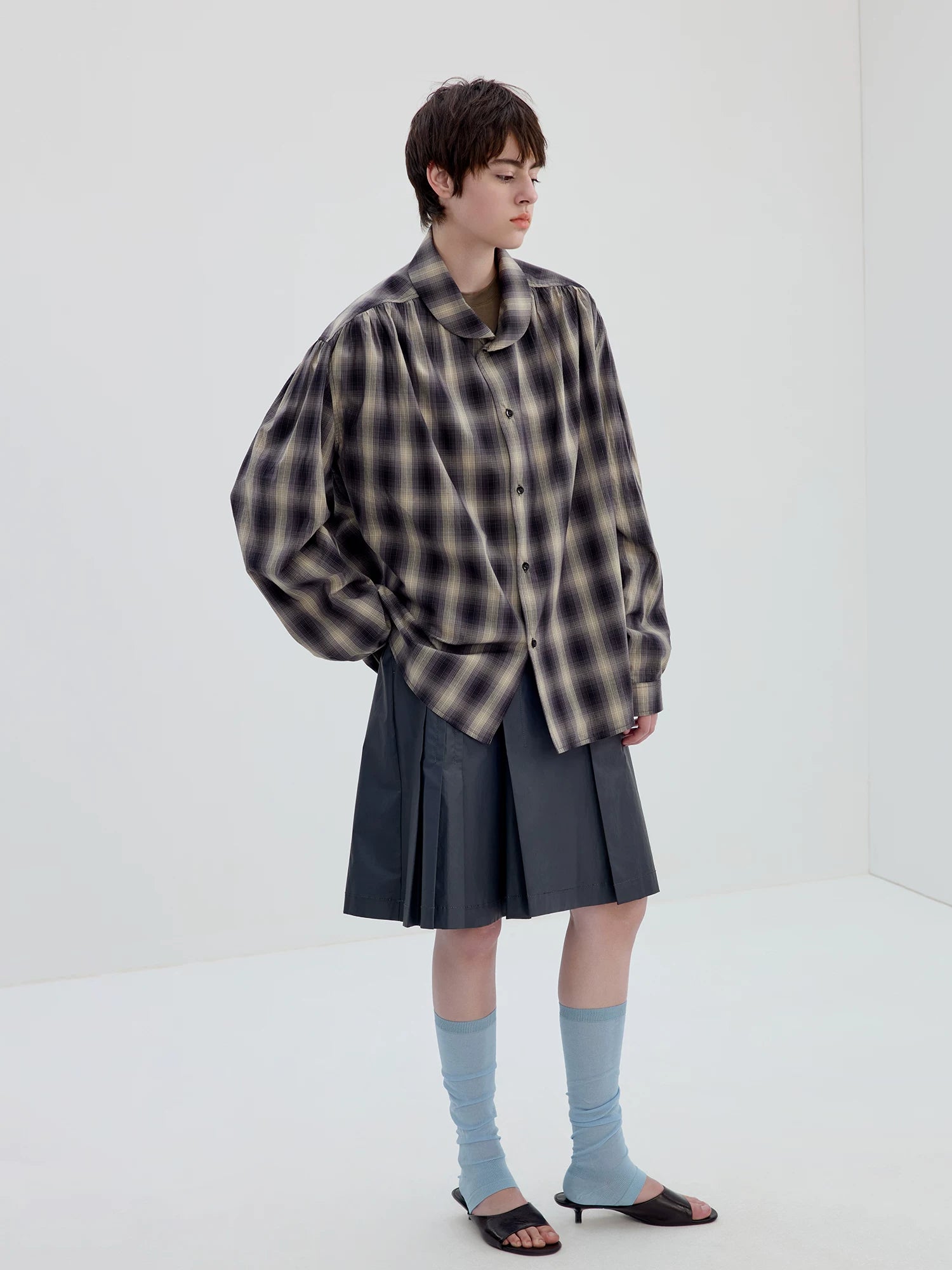 Oversized Plaid Button-Up Shirt