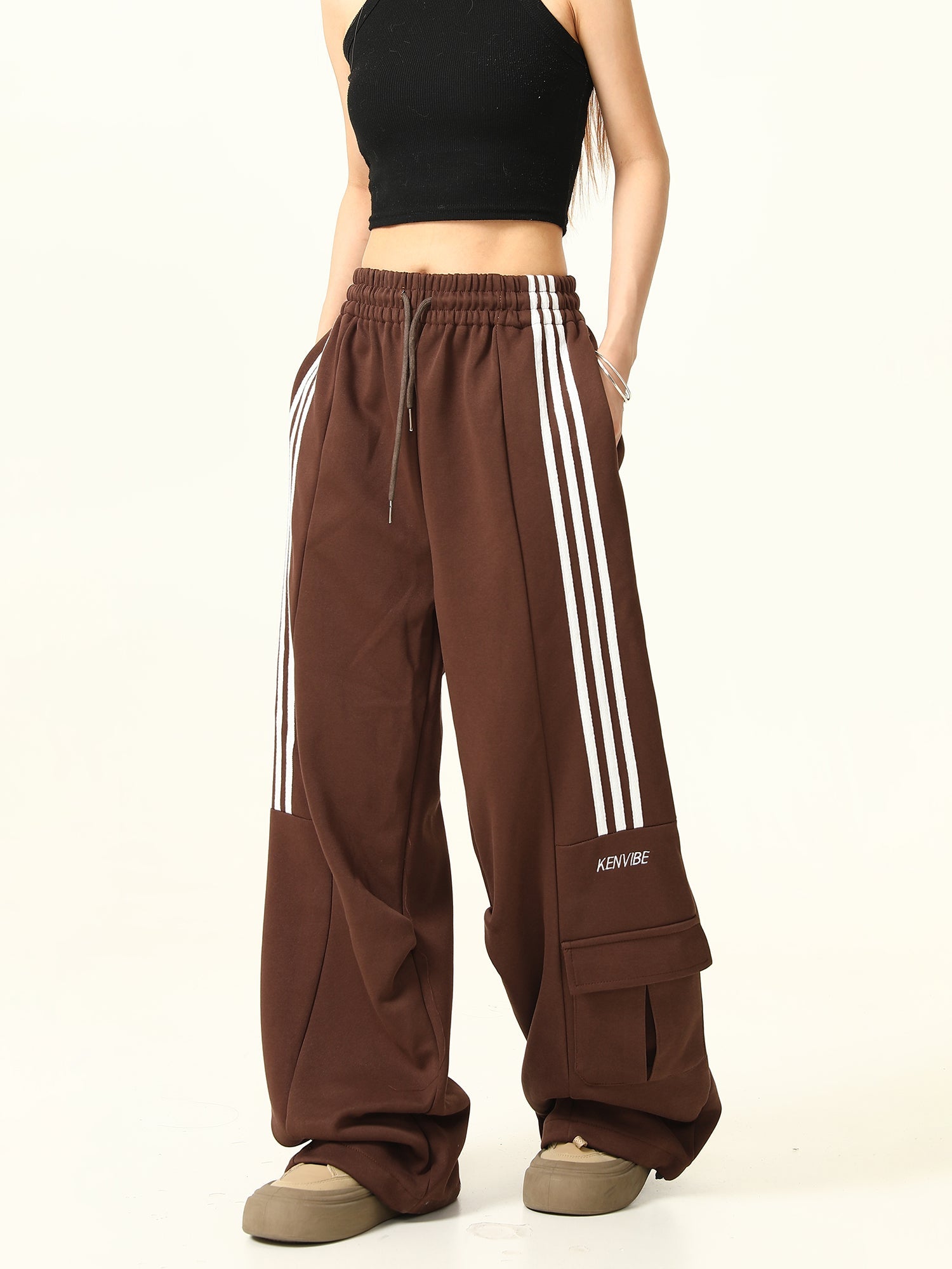 Striped Cargo Track Pants