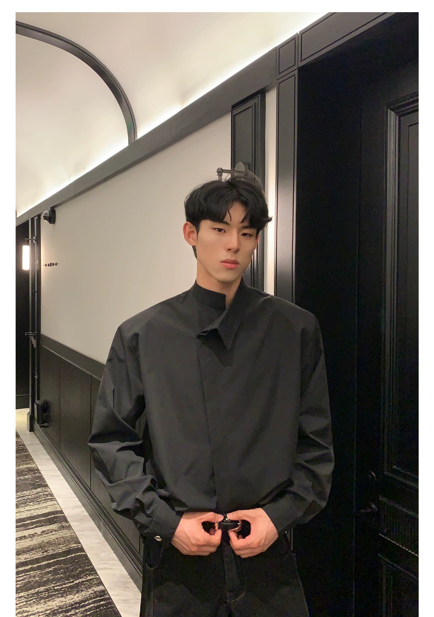 Asymmetric Collar Dress Shirt