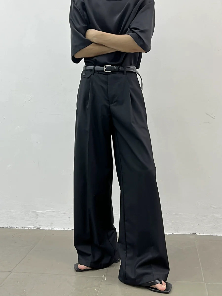 Monolith Pleat Wide Leg Trousers