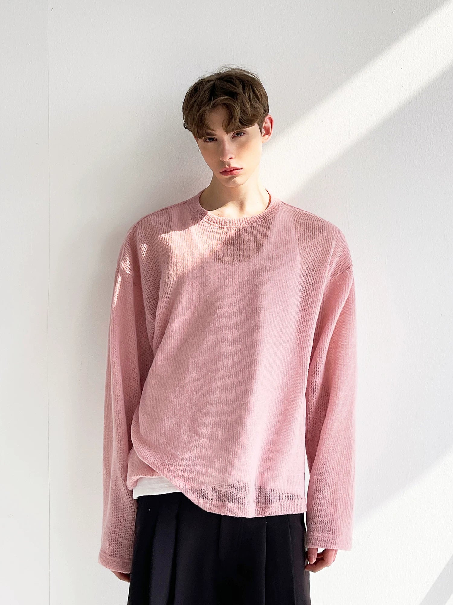 Blush Haze Sheer Knit Sweater