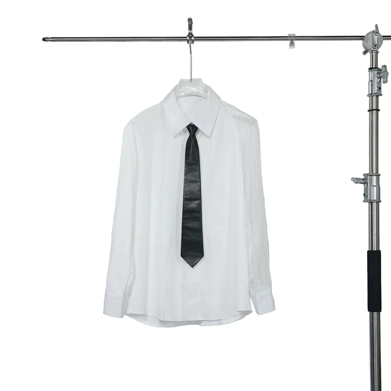 Circuit Mesh-Sleeve Contrast Shirt