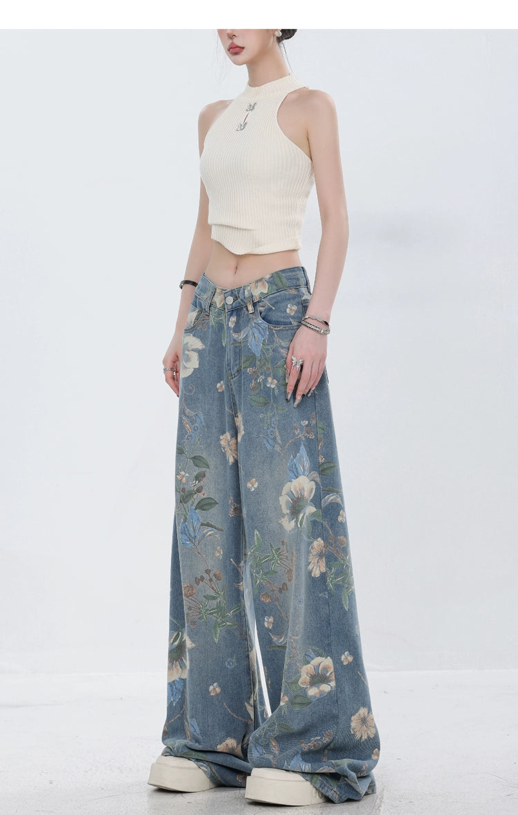 ABWEAR Blooming Botanica Wide-Leg Jeans