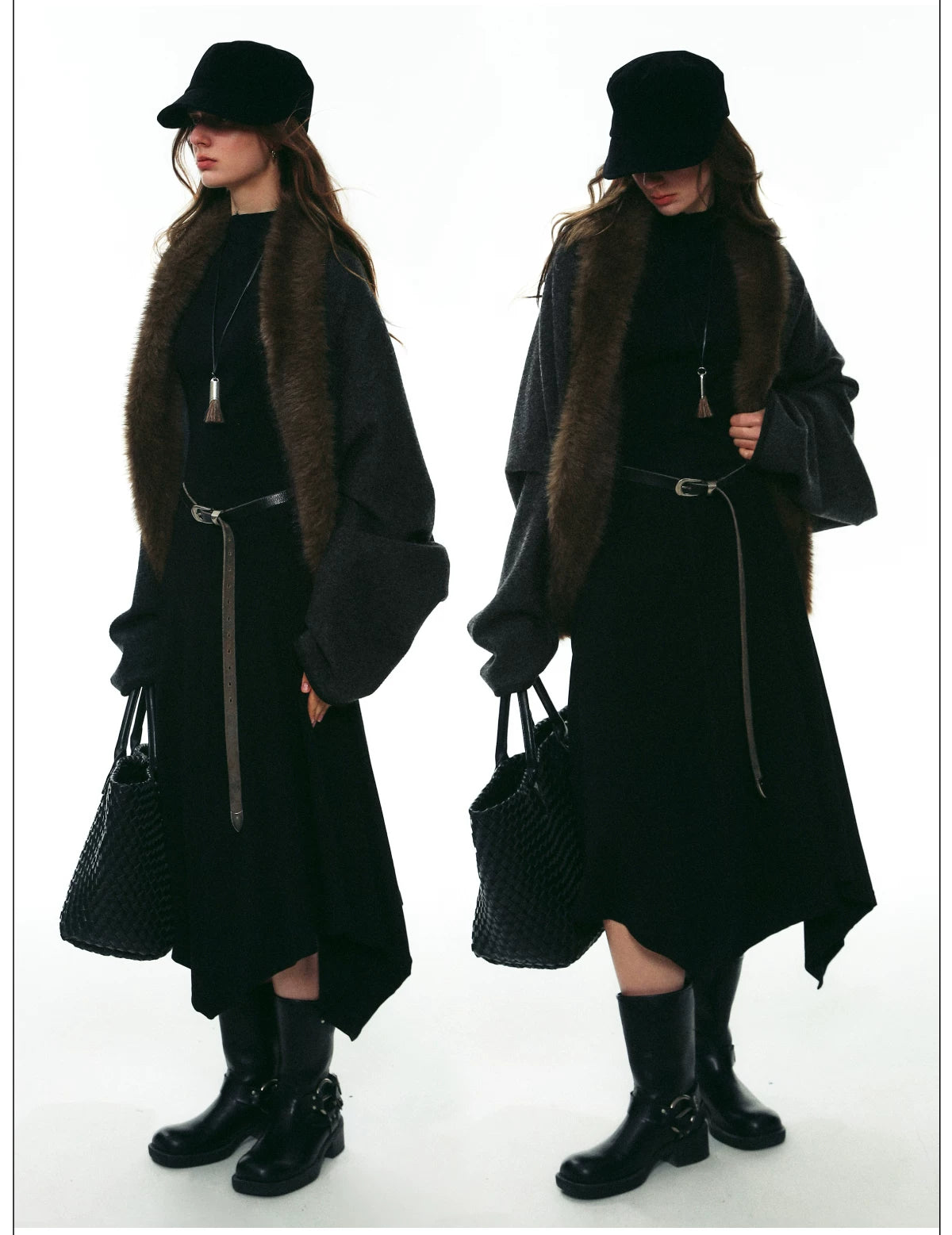Boucle Fur Collar Jacket