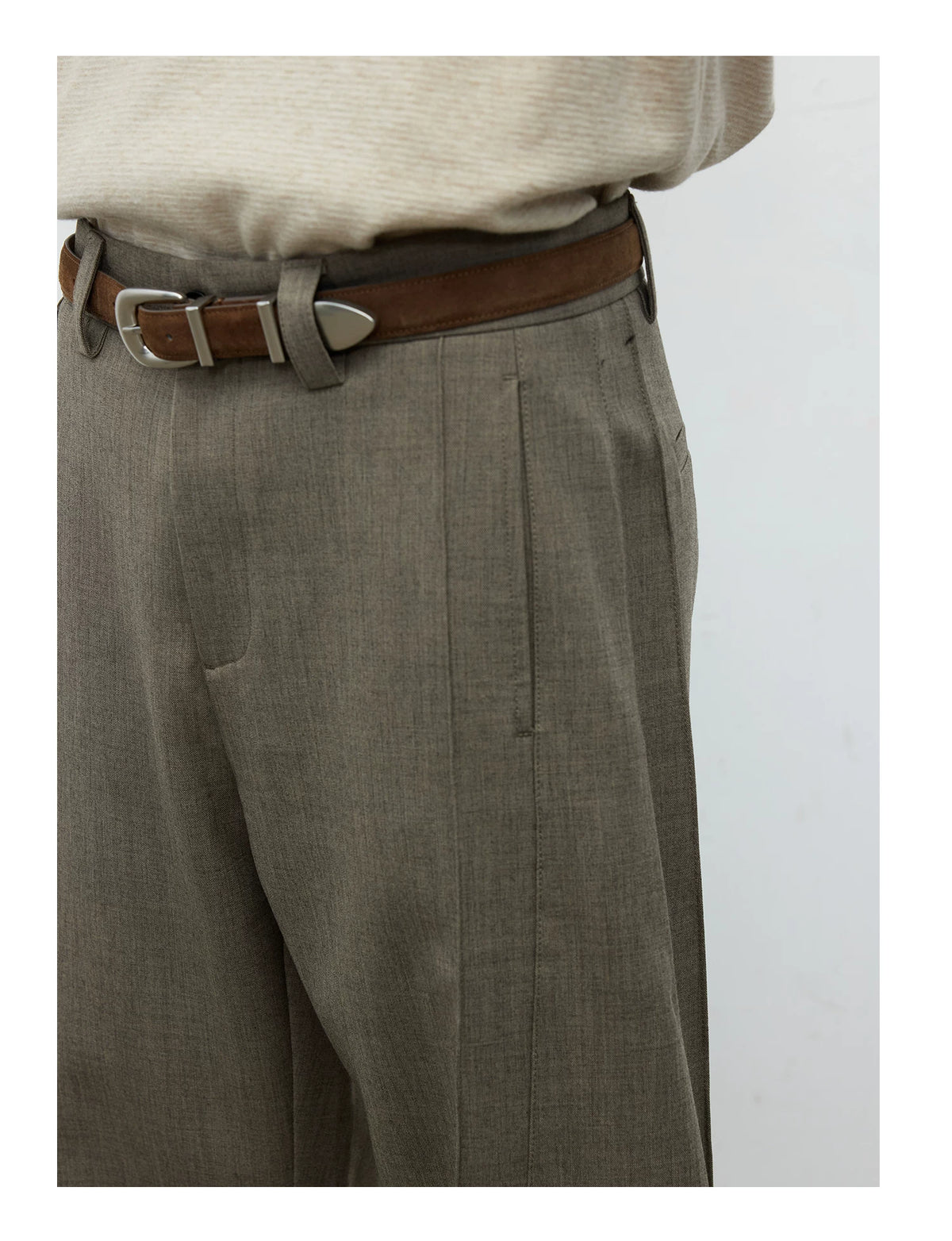 Dorian Pleated Wide-Leg Tailored Trousers