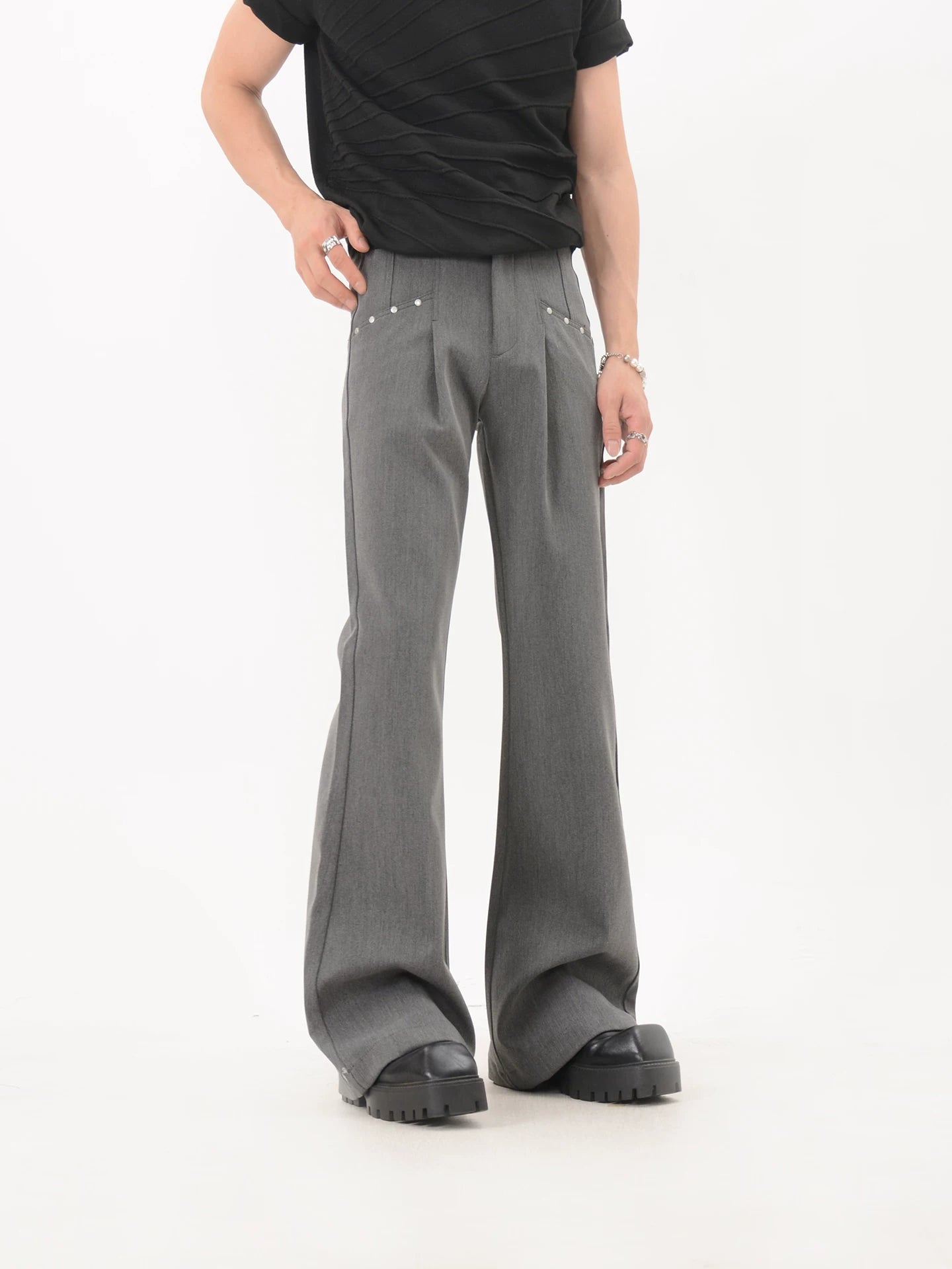 Slate Stud Flare Trousers