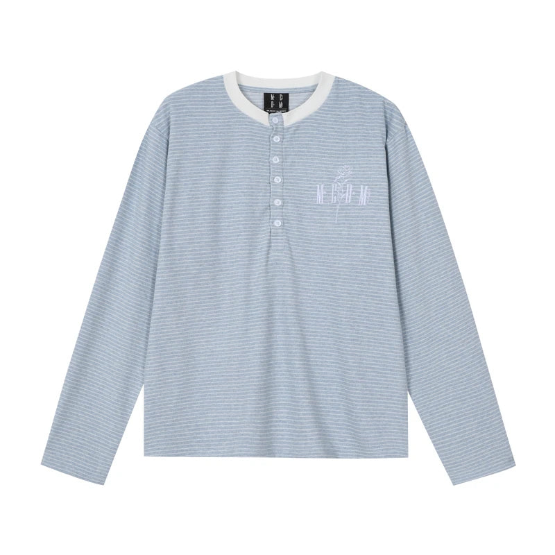 Striped Whisper Henley Long-Sleeve