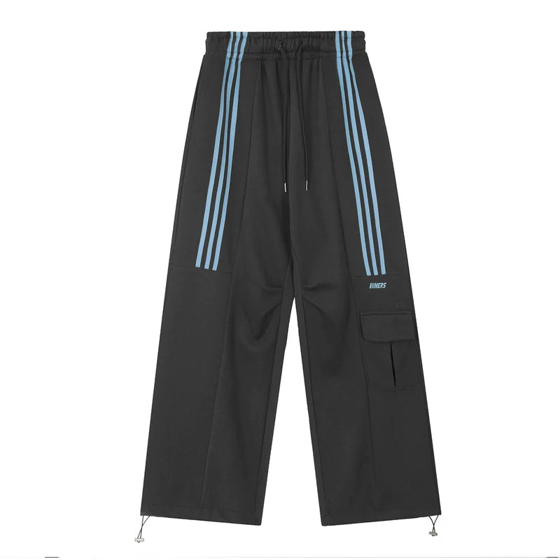 Triple Striped Athletic Wide Leg Pants