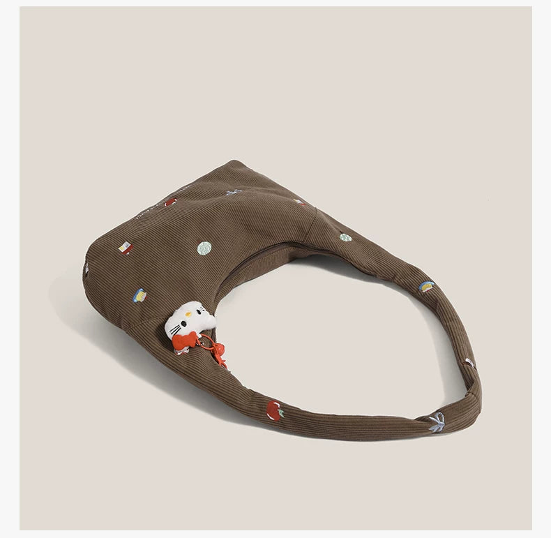 Charm Corduroy Hobo Bag