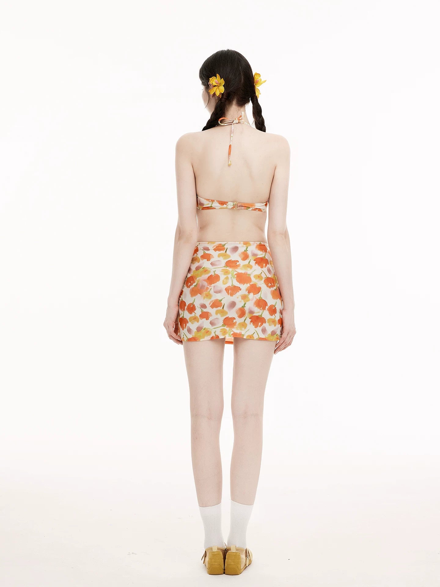 Citrus Bloom Mesh Swim Set