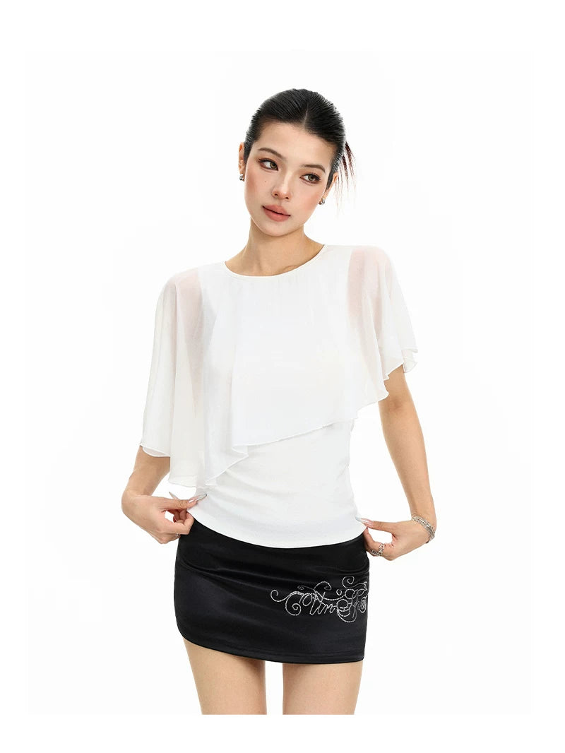 Celeste Sheer Cape Overlay Top