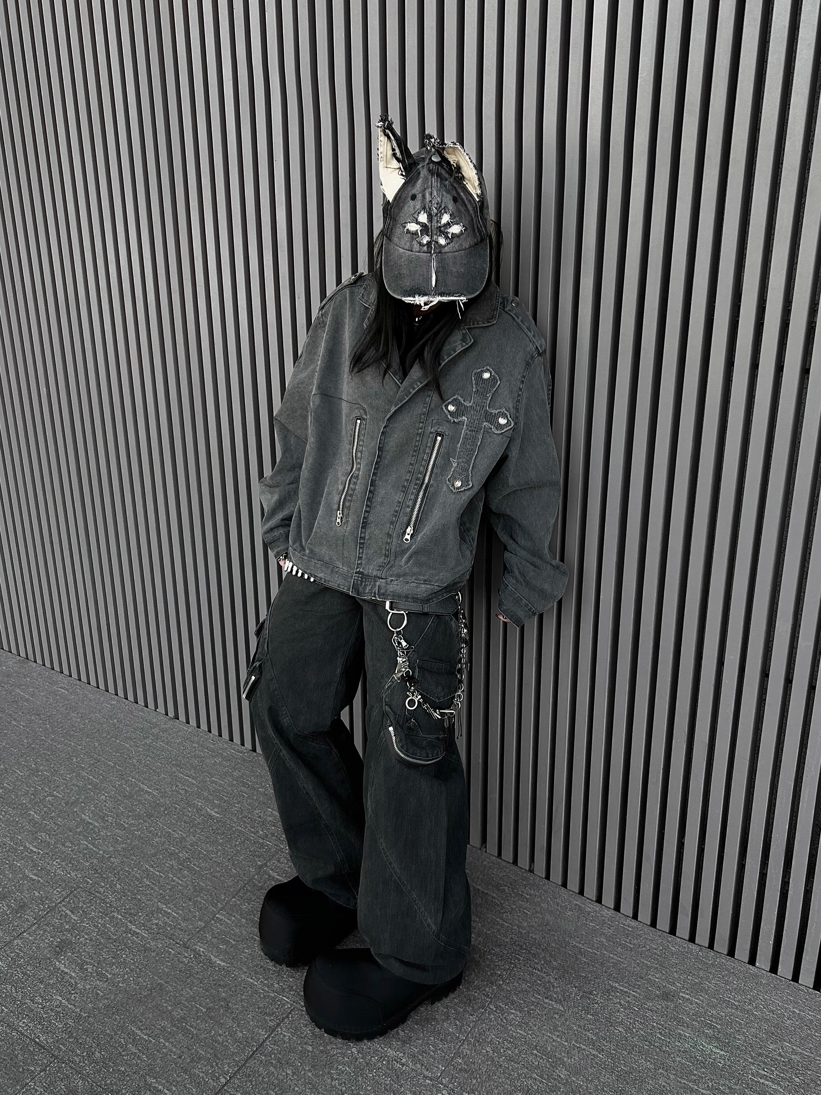 Men's Cross-Quilted Washed Cropped Heavyweight Jacket
