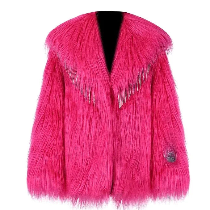 PINKSPINK Vibrant Faux Fur Jacket - Hot Pink