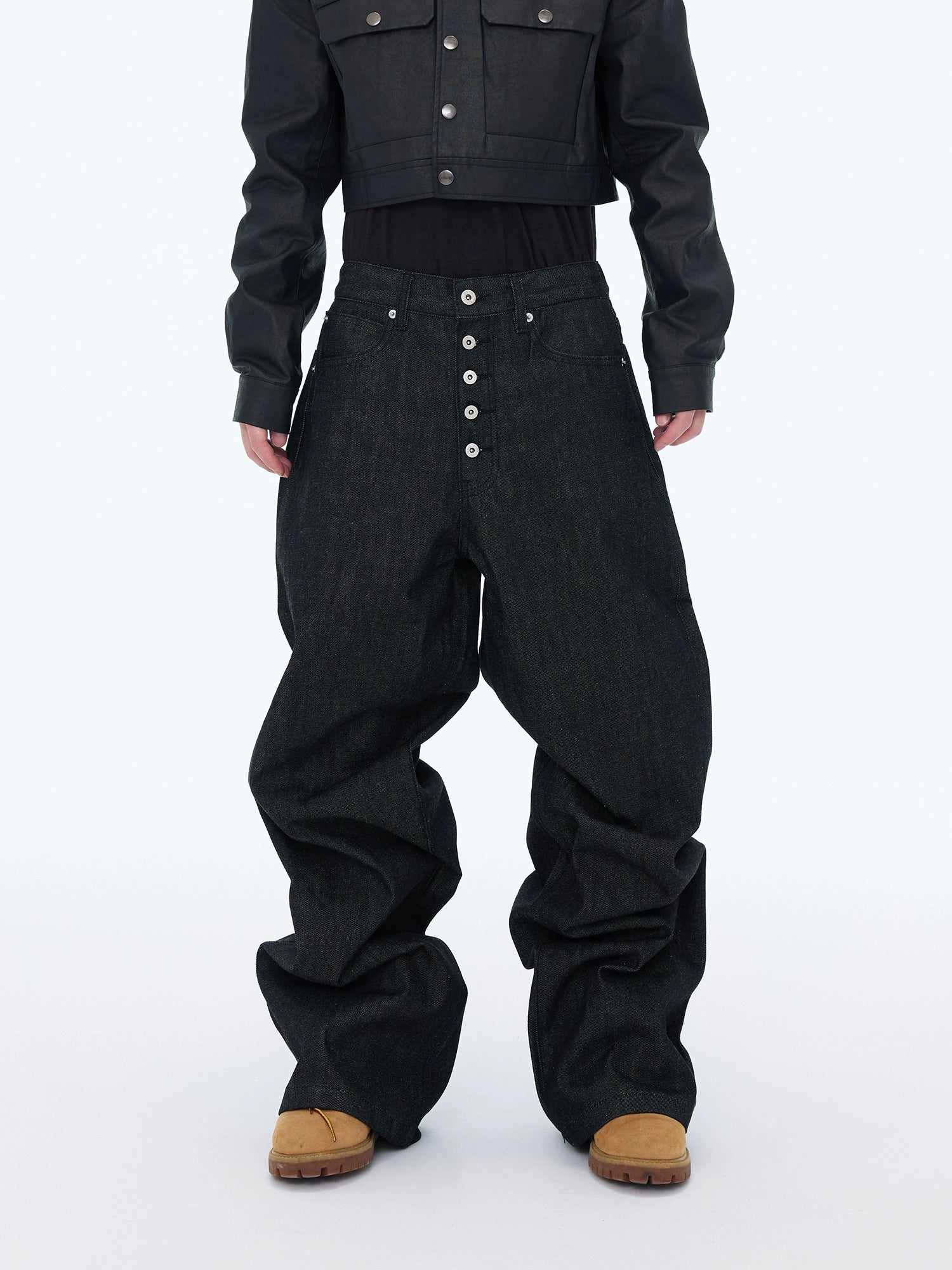 ObsidianStack Multi-Button Wide Jeans