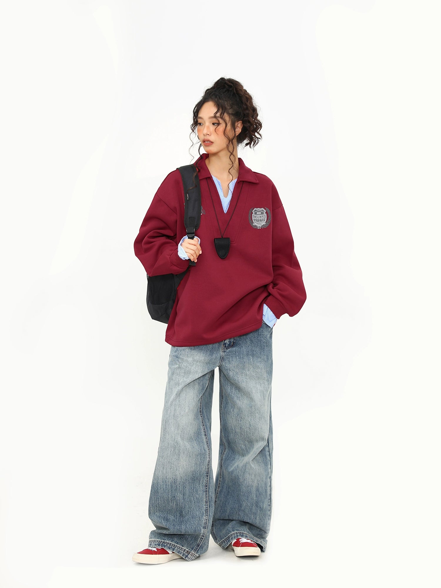 Crimson Varsity Rugby Pullover