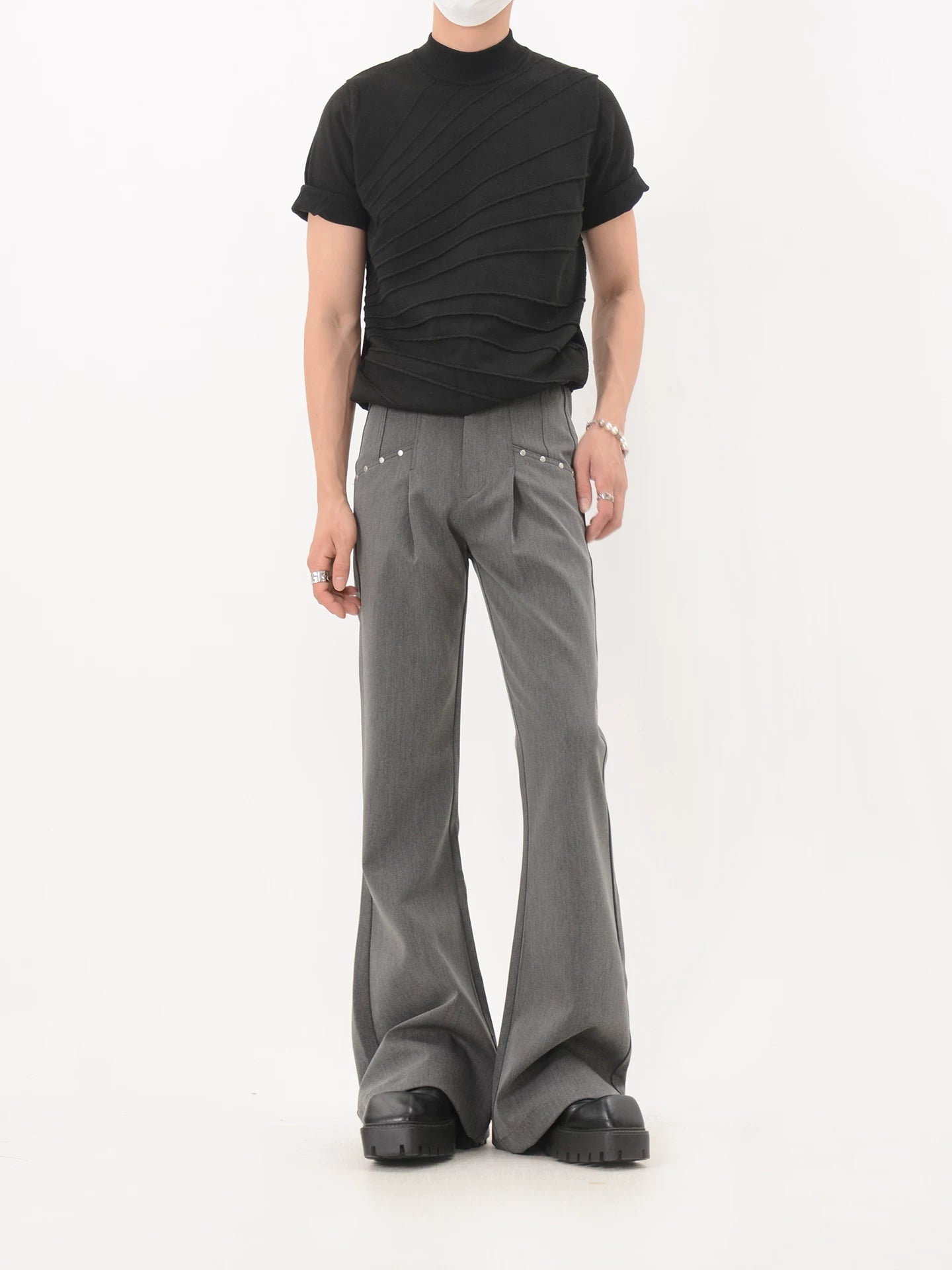 Slate Stud Flare Trousers