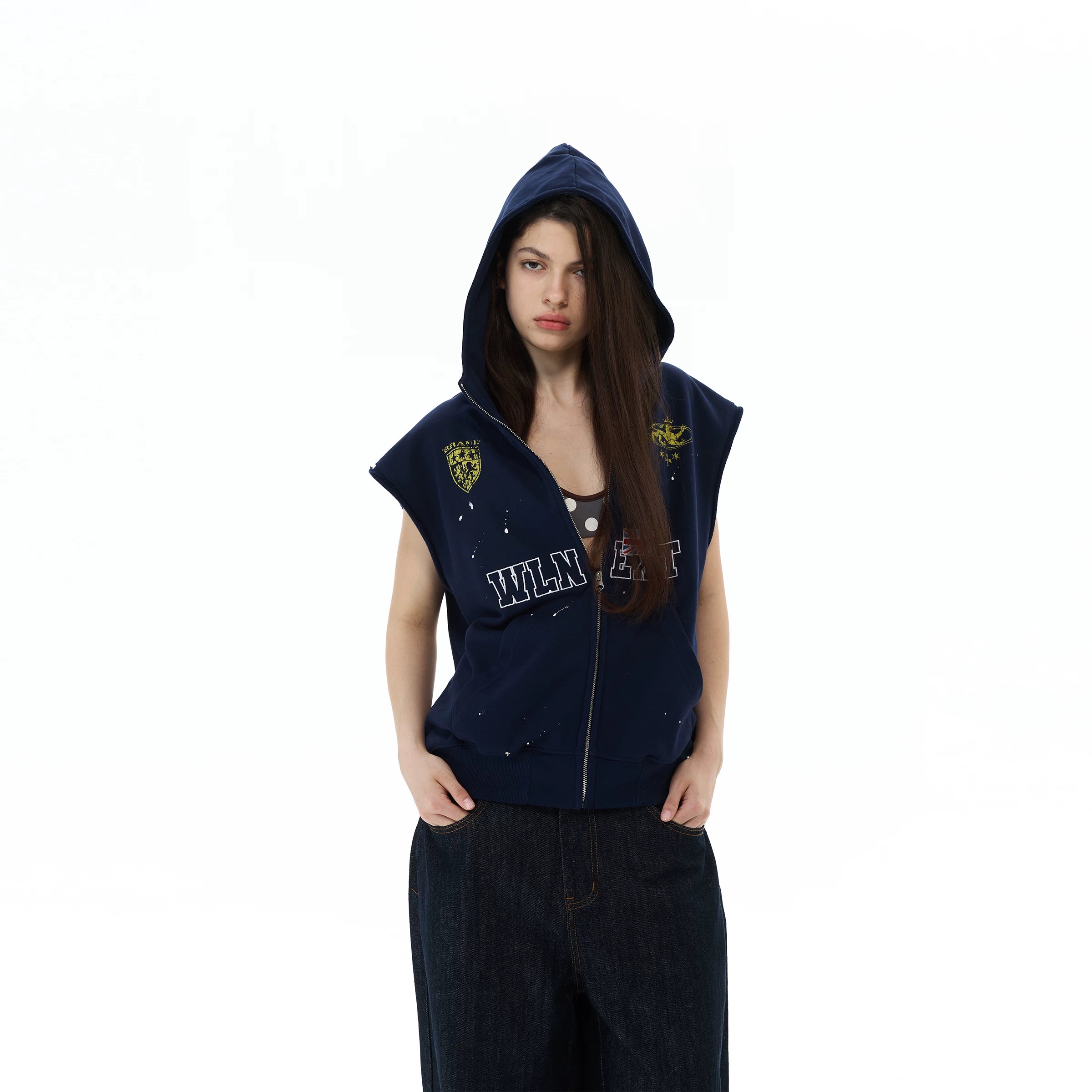 Union Crest Sleeveless Zip Hoodie