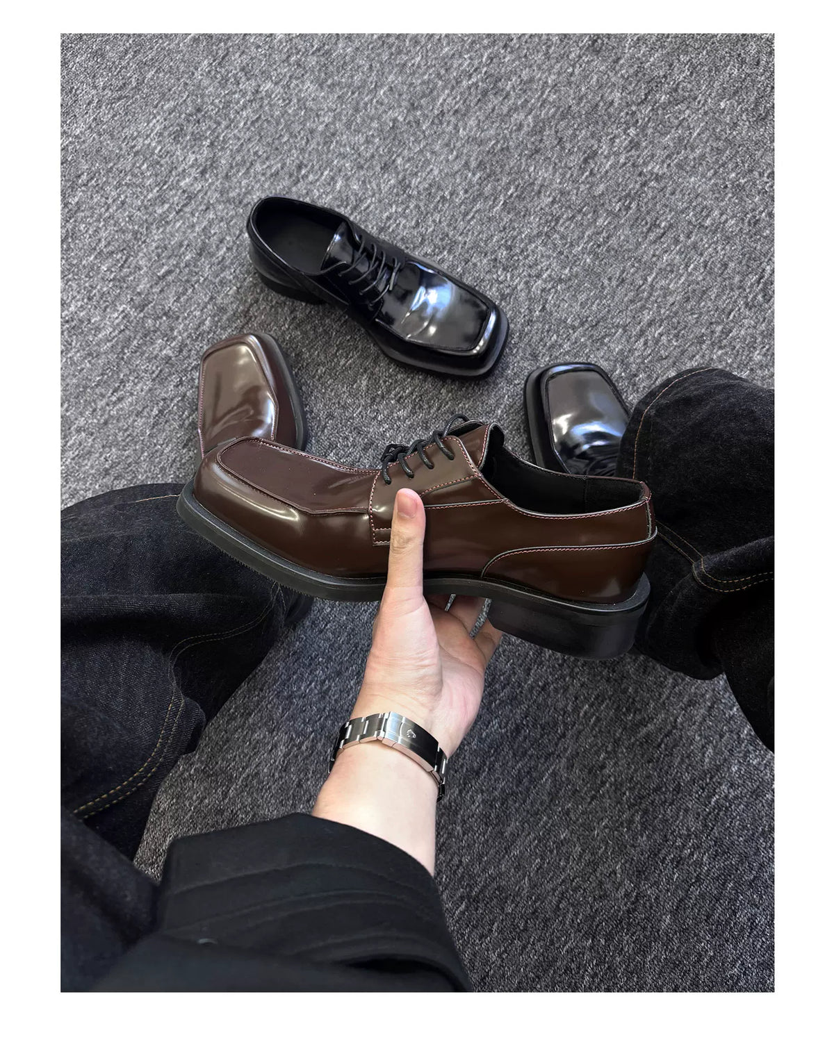 Mercer Square-Toe Derby Shoes