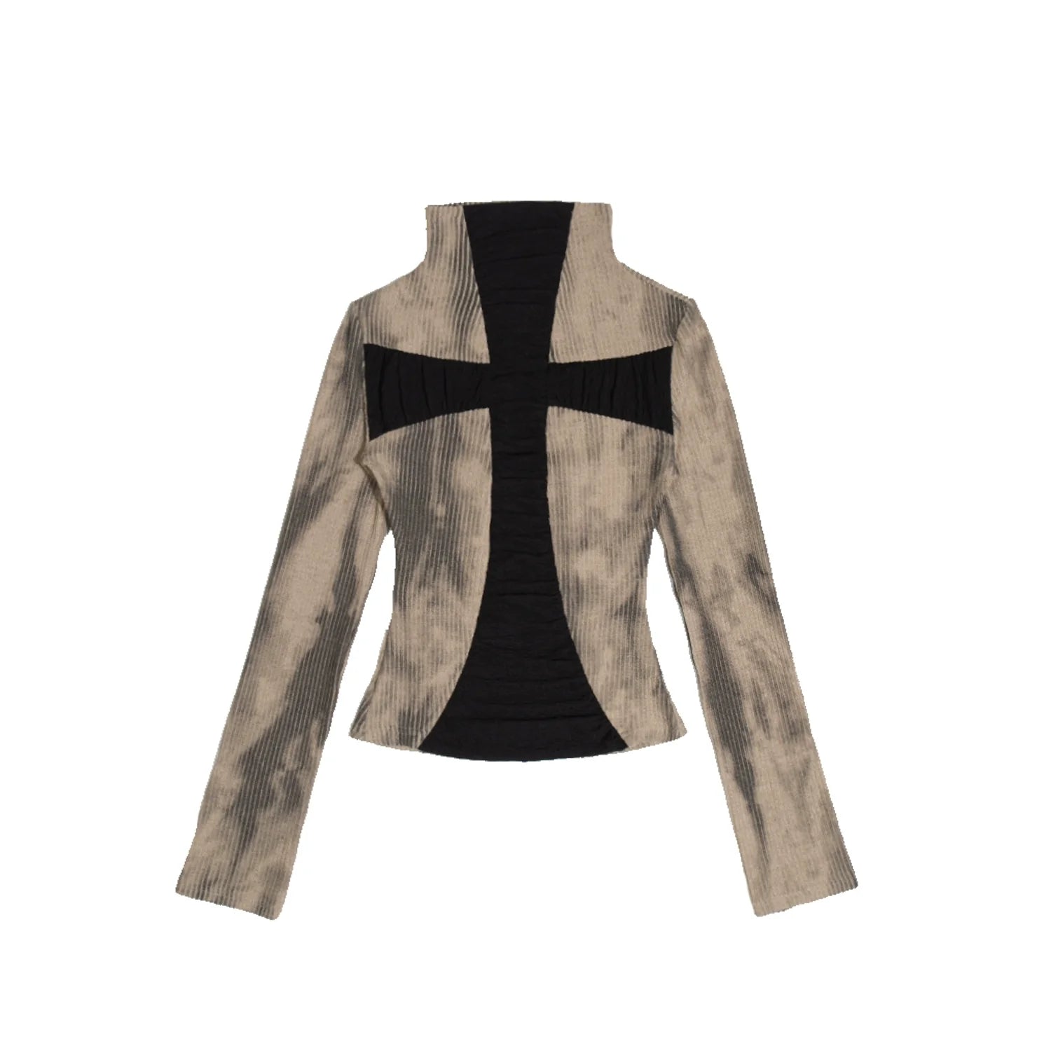 ARIADNAw Cross-Pattern Cardigan - Taupe and Black (Women's)