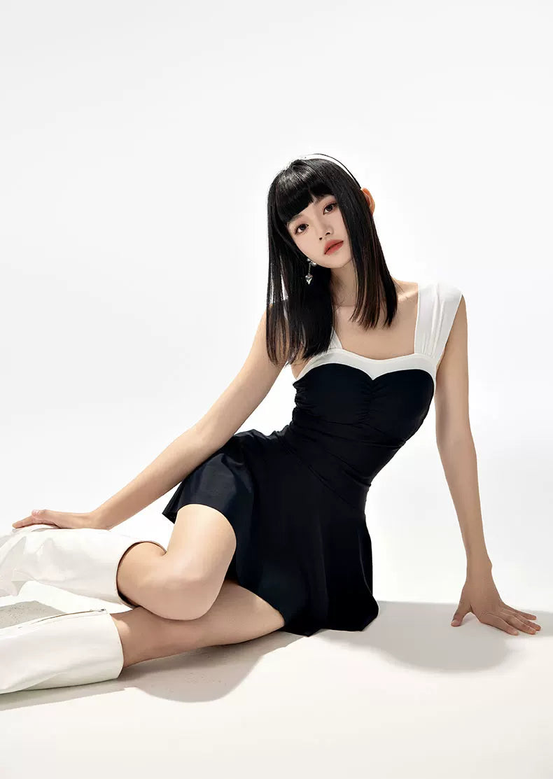 Mono Muse Open‑Back Skirted Swimsuit