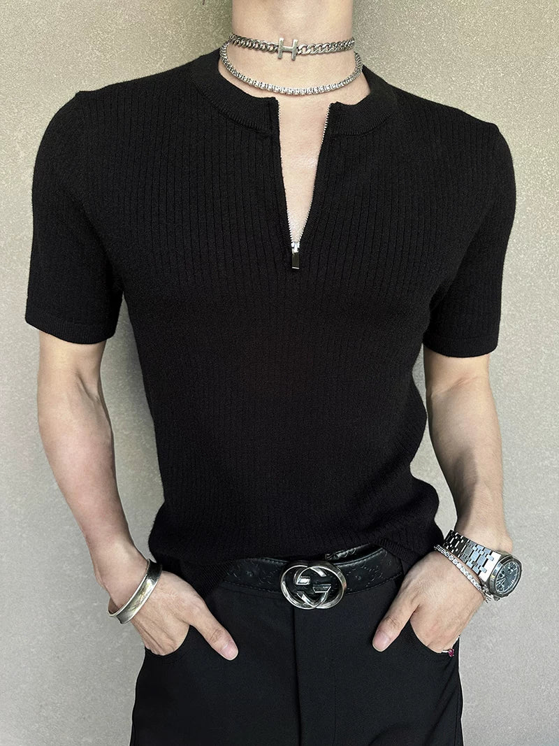 Frostline Fitted Ribbed Half-Zip Knit