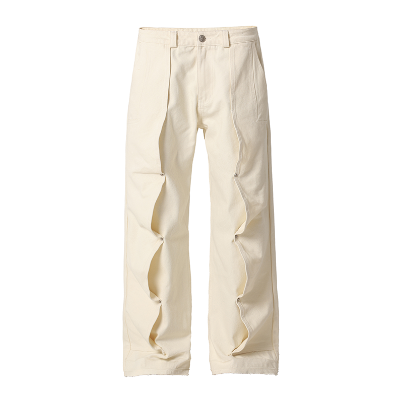 Deconstructed Pleated Work Pants - chiclara
