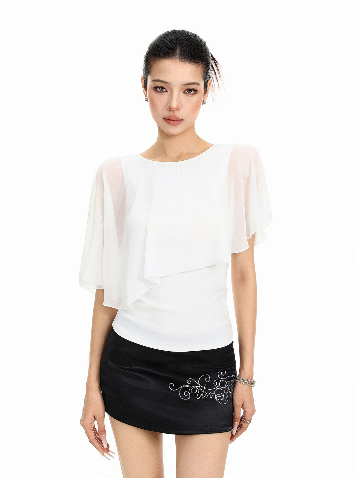 Celeste Sheer Cape Overlay Top