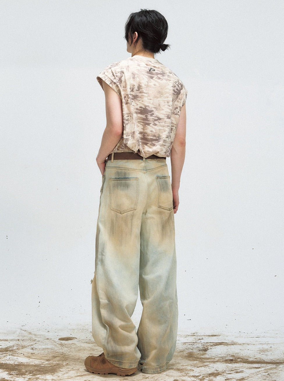 Men's Punk Letter Wash Vest Top